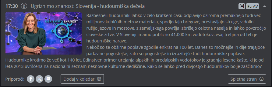 Ugriznimo znanost “Slovenija – hudourniška dežela” – 6. junij ob 17:30 na TV SLO 1.